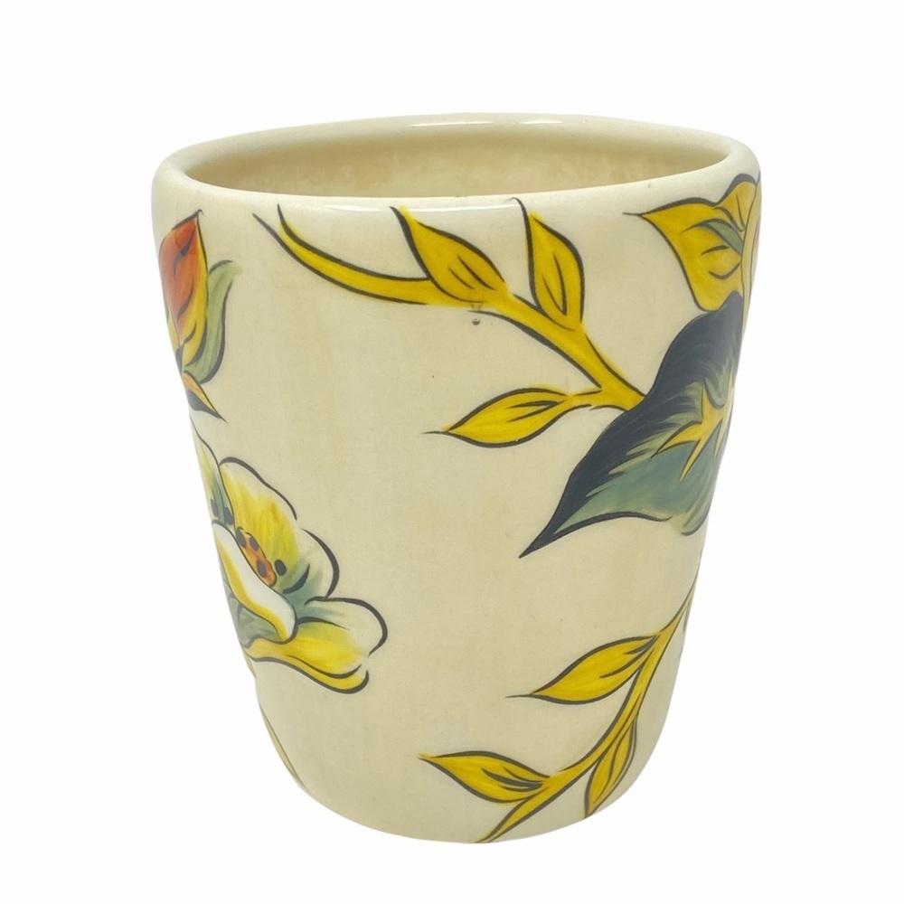 PIER 1 Handcrafted Earthenware Floral Cup/Mug Cassandra. - Picture 2 of 6